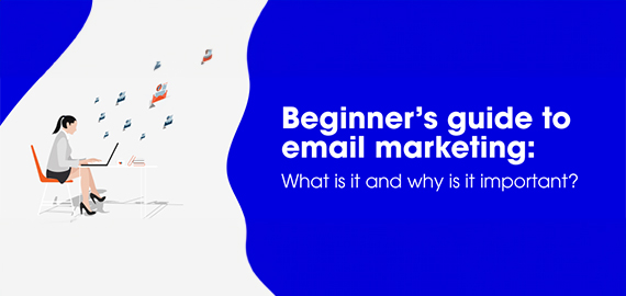 Simple thumbnail image showing headline: Beginners guide to email marketing.