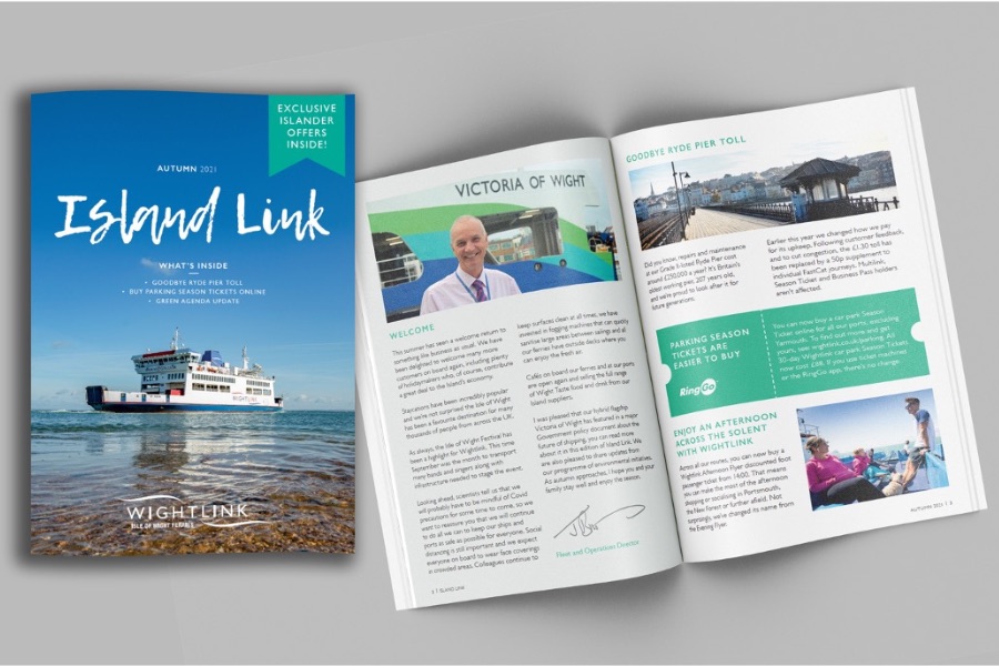 A mockup of the Island Link newsletter