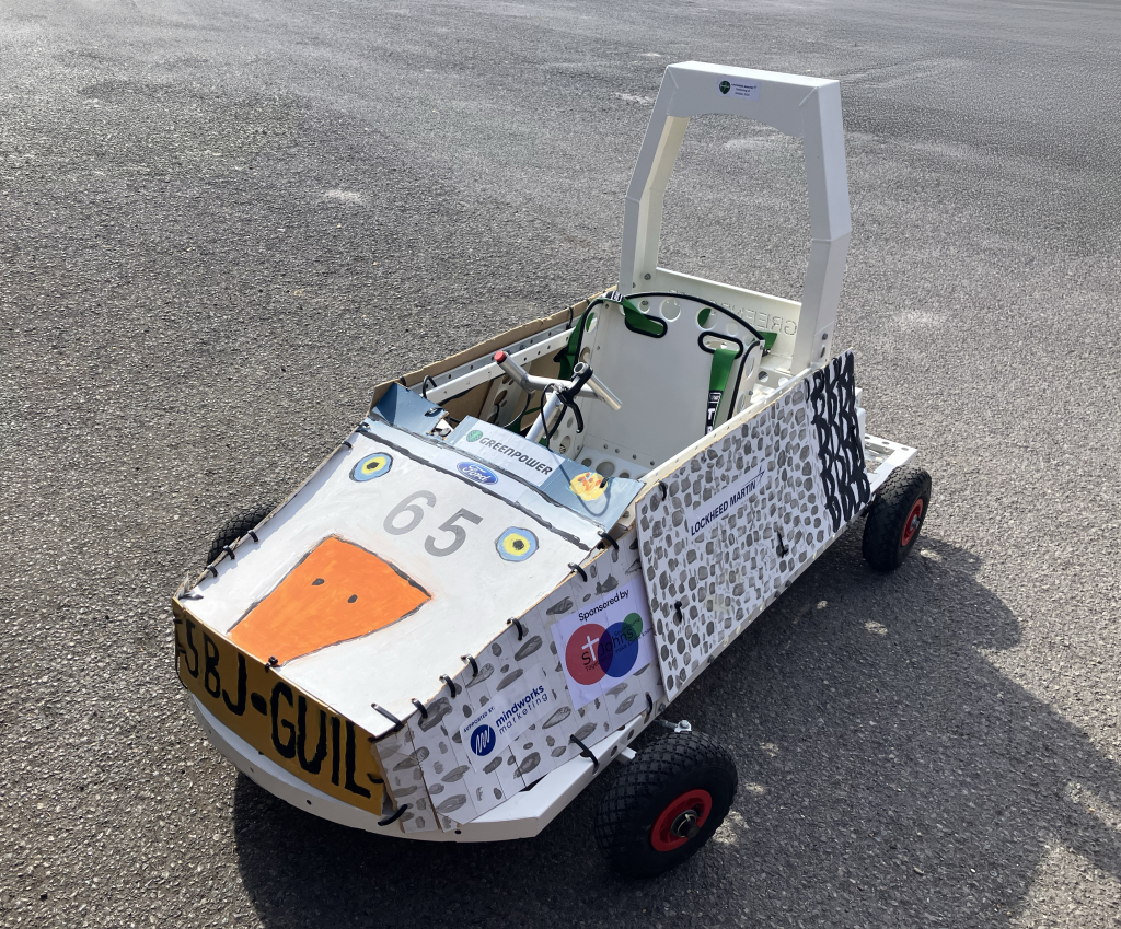 Picture of a small kit car designed and created by Southbourne Seagulls as part of the Greenpower Goblins Events at Goodwood.